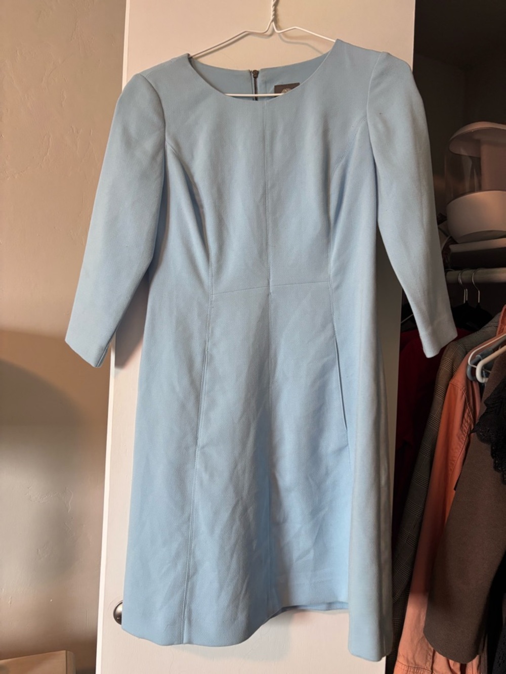 Vince Camuto Powder Blue Long Sleeve Sheath Dress